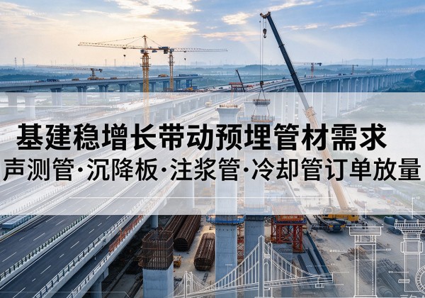 邕宁基建稳增长带动预埋监测管材需求，声测管、沉降板、注浆管订单持续放量